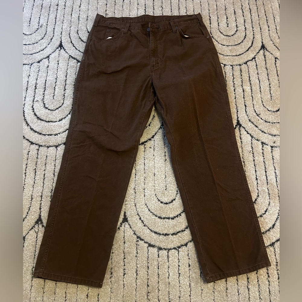DICKIES DUCK CANVAS UTILITY PANTS - BROWN